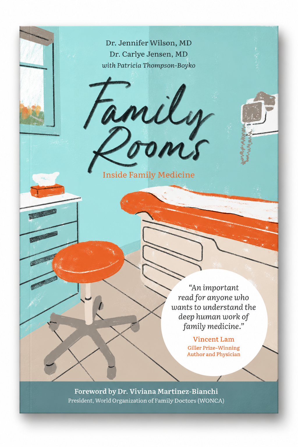 3D rendering of Family Rooms book cover